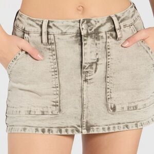 NWT Hit The City Mid-Rise Acid Denim Skort Size Medium